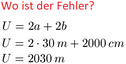 Rechteck Umfang Beispiel 3 Fehler