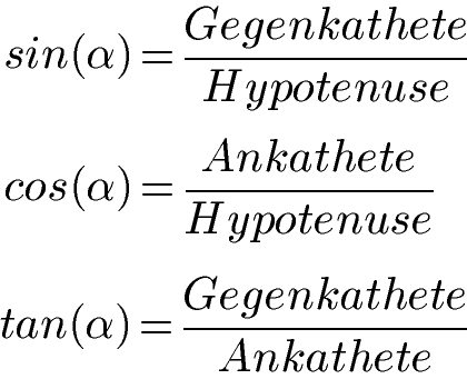 Rechtwinkliges Dreieck Winkelfunktionen