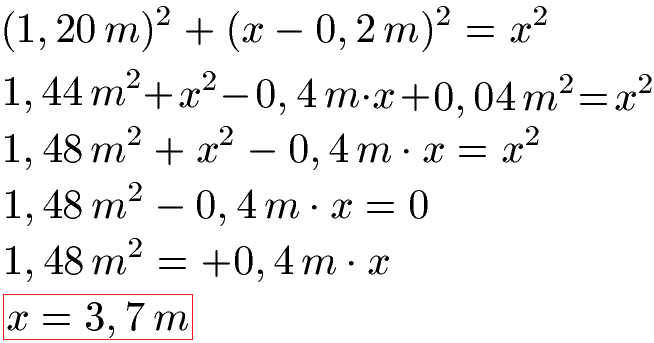 Satz des Pythagoras Beispiel 2 Lösung Teil 3