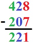 Schriftlich Rechnen Subtraktion Beispiel 3