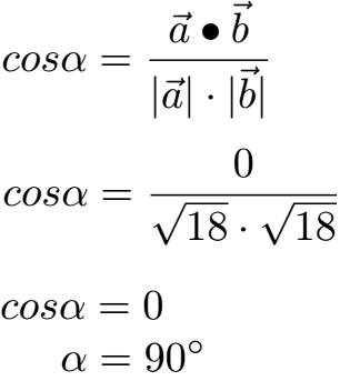 Skalarprodukt Beispiel 1 Lösung Teil 3