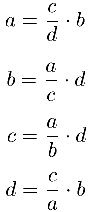 1. Strahlensatz Formel umgestellt (Gleichung)