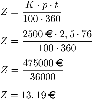 Tageszinsen Beispiel 2