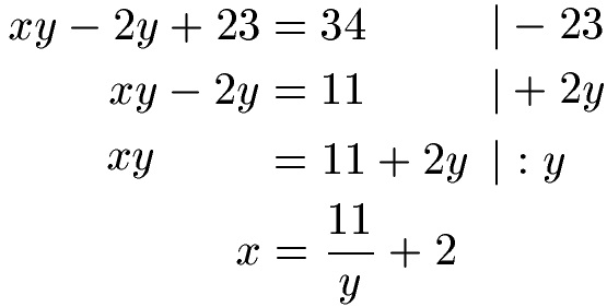 Gleichungen mit 2 Variablen auflösen