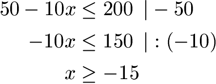 Ungleichung Beispiel 1 Lösung