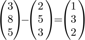 Vektor Subtraktion Beispiel 2 im Raum