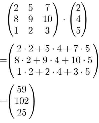 Vektor mal Matrix Beispiel 2