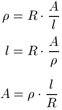 Widerstandsgesetz Formel / Gleichung umstellen