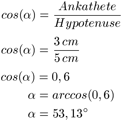 Winkelfunktionen Beispiel 1 Kosinus