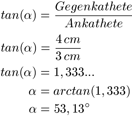 Winkelfunktionen Beispiel 1 Tangens