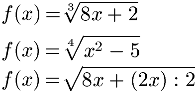 Wurzelfunktion Beispiele erweitert