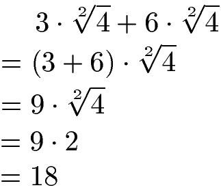 Wurzelgesetze Addition Beispiel 1