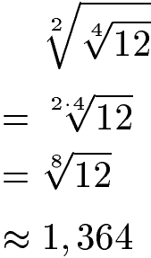 Wurzelgesetze radizieren Beispiel