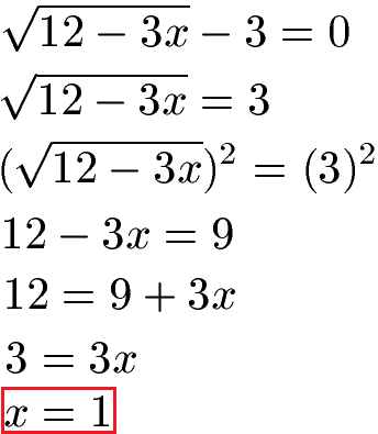 Wurzelgleichungen Beispiel 1 Berechnung