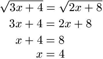 Wurzelgleichungen Beispiel 2 Rechnung