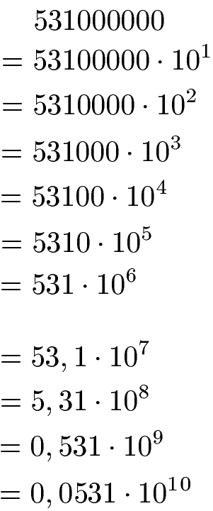 Zehnerpotenzen große Zahlen Beispiel 1