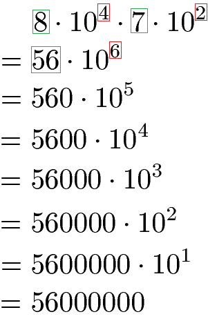 Zehnerpotenzen Multiplikation