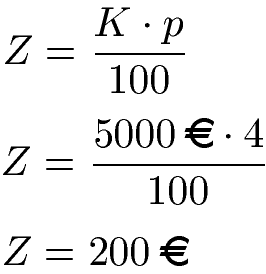 Zinsen berechnen Beispiel 1