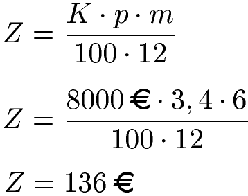 Zinsen berechnen Beispiel 2