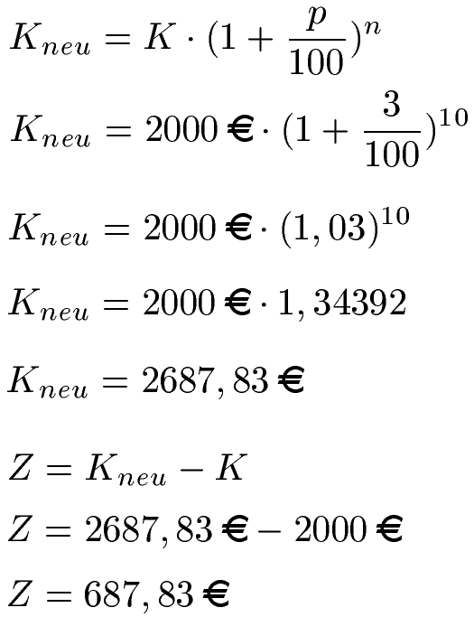 Zinsen berechnen Beispiel 4