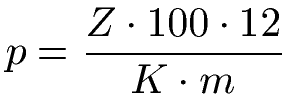 Zinssatz / Zinszahl Monatszinsen Formel