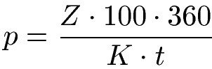 Zinssatz / Zinszahl Tageszinsen Formel