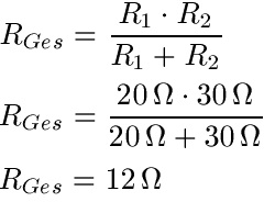 Reihenschaltung mit Parallelschaltung Beispiel 1 Lösung 1b