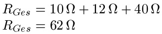 Reihenschaltung mit Parallelschaltung Beispiel 1 Lösung 1e