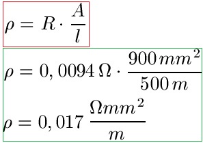 Spezifischer Widerstand Beispiel 2